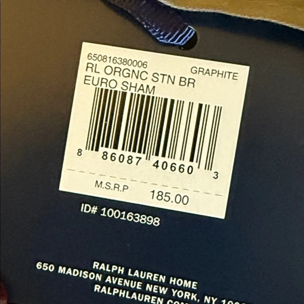 2 Ralph Lauren Home Organic Sateen Border Euro Sham 26